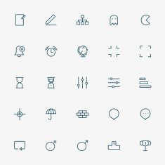 25 web minimal line icons