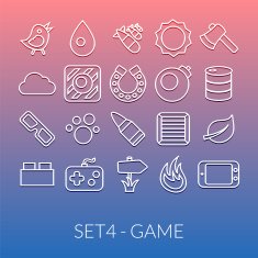 Outline icons thin flat design modern line stroke style N70