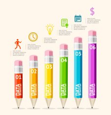 Vector business infographics with pencils N3