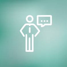 Businessman with speech bubble thin line icon N2
