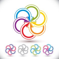 Arrows abstract conceptual symbol template vector pictogram set N6