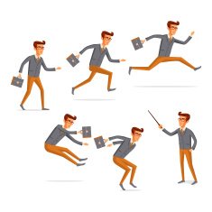 Flat people icons situations web infographic vector set Men lifestyle N20