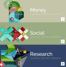 Flat modern info banner set N107