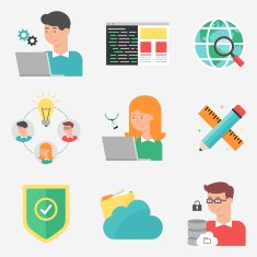 Information technology and web development icons