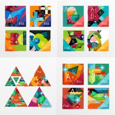 Flat design geometric info banners web boxes N24