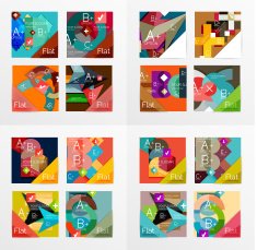 Flat design geometric info banners web boxes N25