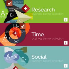 Flat modern info banner set N108