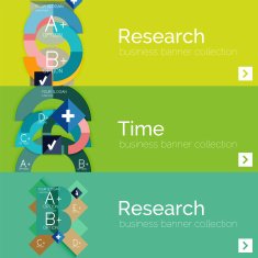 Flat modern info banner set N109