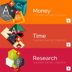 Flat design paper infographic banner set N230