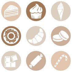 Vector Set of Dessert Icons N5
