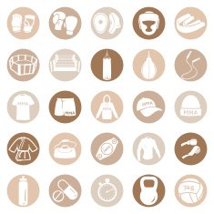 Vector Set of Mix Martial Arts Icons N6