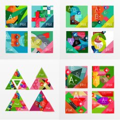 Flat design geometric info banners web boxes N26
