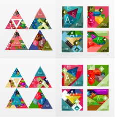 Flat design geometric info banners web boxes N27