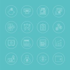 financial line icon set N8