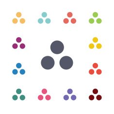 circle diagram flat icons set N3