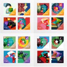 Flat design geometric info banners web boxes N30