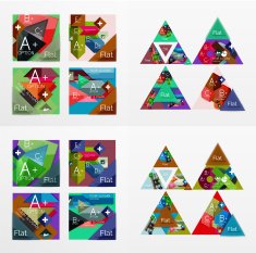 Flat design geometric info banners web boxes N31