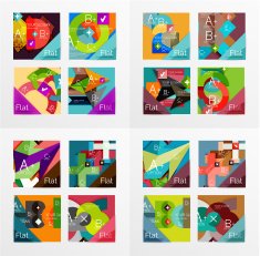 Flat design geometric info banners web boxes N32