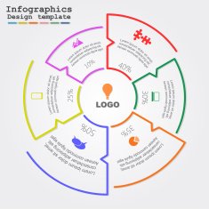 Infographic report template with lines and icons Vector N25