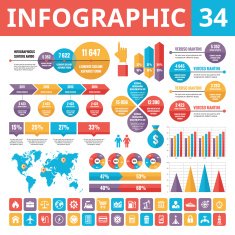 Infographic elements - set 34 Included 33 vector icons