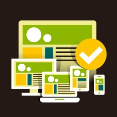 flat design concept of responsive