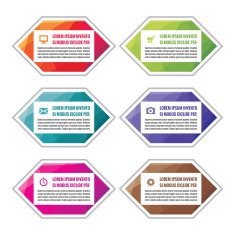 Business infographic concept colored blocks in flat style design