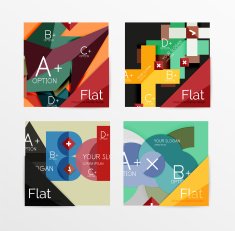 Flat design square shape infographic banner N38