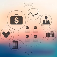 business infographic with unfocused background N214