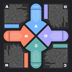 Flat style infographics with four arrows N2