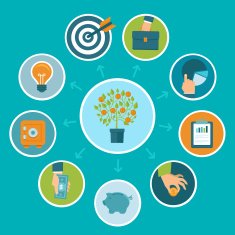 Vector investment infographics in flat style