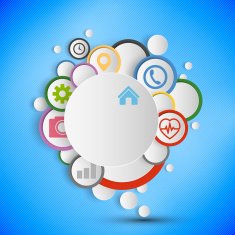Infographic with colored circles for business template vector N5