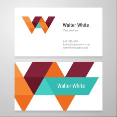 Modern letter W Business card template N2