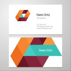 Modern letter O Business card template