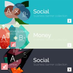 Flat modern info banner set N112