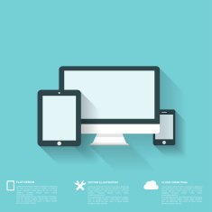 Flat abstract background with web icons Interface symbols Cloud computing N55