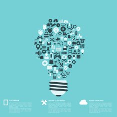 Flat abstract background with web icons Interface symbols Cloud computing N60