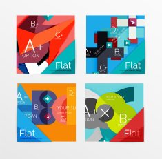 Flat design square shape infographic banner N40