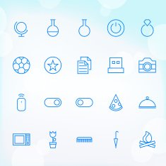 Trendy Thin Icons for web and mobile Set 18