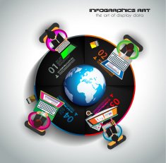 Infographic teamwork and brainstorming with Flat style N39