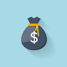 Flat web icon Money bag