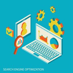 Isometric design modern concept of website analytics and SEO data N5