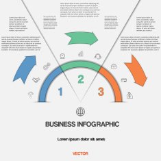 Infographic with text areas on three positions
