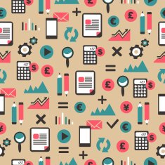 Seamless pattern with accountancy equipment N3