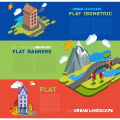 Three vector concept of banner