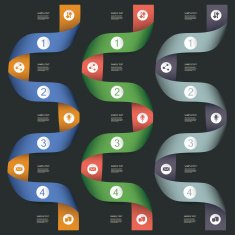 Paper Ribbons Infographics Design N6