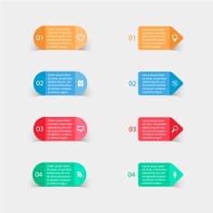Vector paper stickers and labels with realistic shadows for infographic N6
