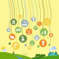 Environment ecology infographic elements Environmental risks N61
