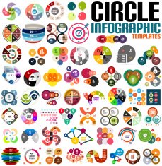Big set of infographic circle designs