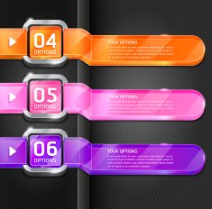 Colorful Buttons infographic template N4