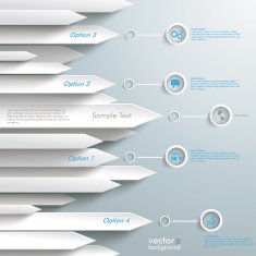 White Arrows Left Side Rings Infographic
